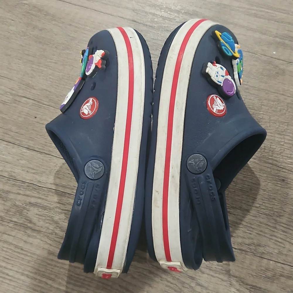 Kids Navy Clogs with Fun Space Charms